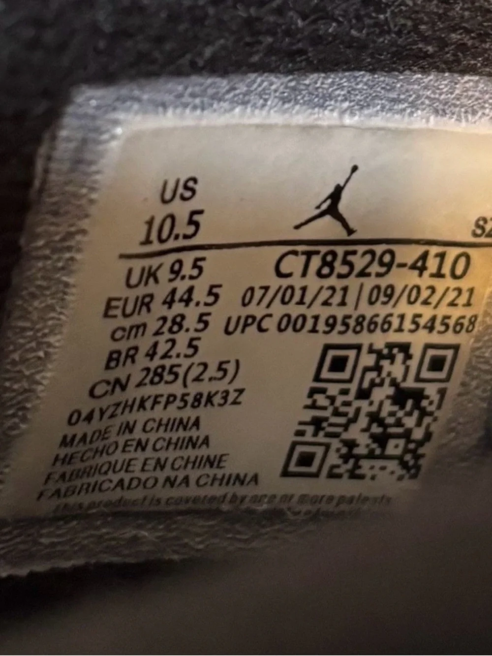 Jordan 6 Retro UNC Home 2022  Size 10.5